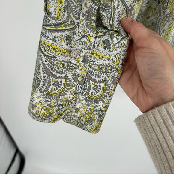 Stacy Adams Gray Yellow Paisley Longsleeve Button Up Dress Shirt Size 17 - Picture 8 of 9